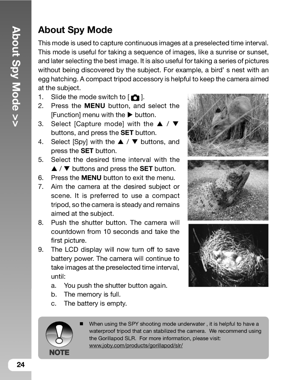 Sealife DC800 manual About Spy Mode 