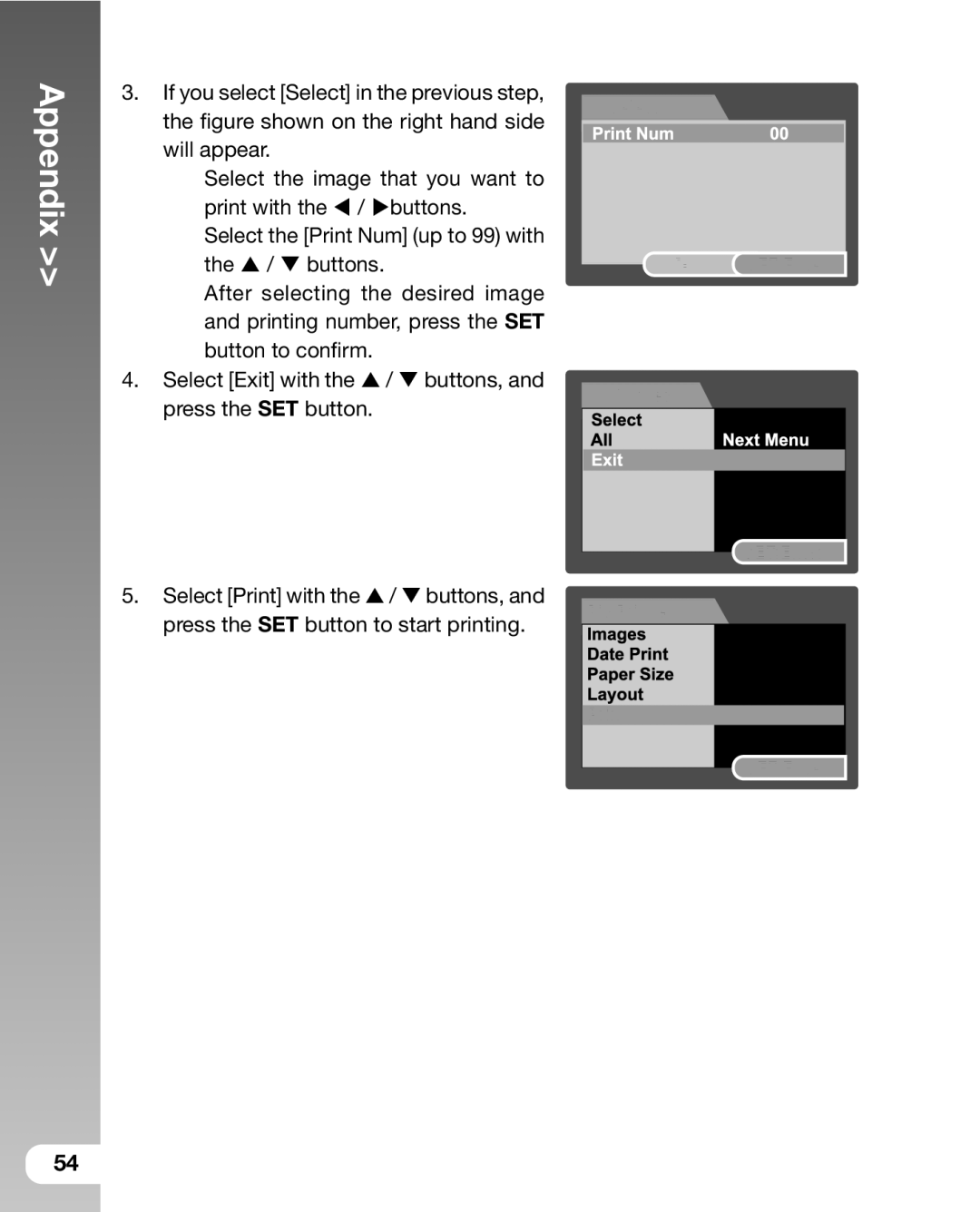 Sealife DC800 manual Select 105-0003 SETEnter 