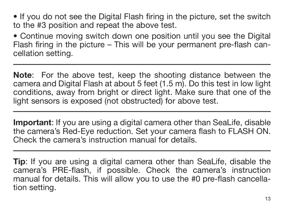 Sealife DIGITAL FLASH manual 