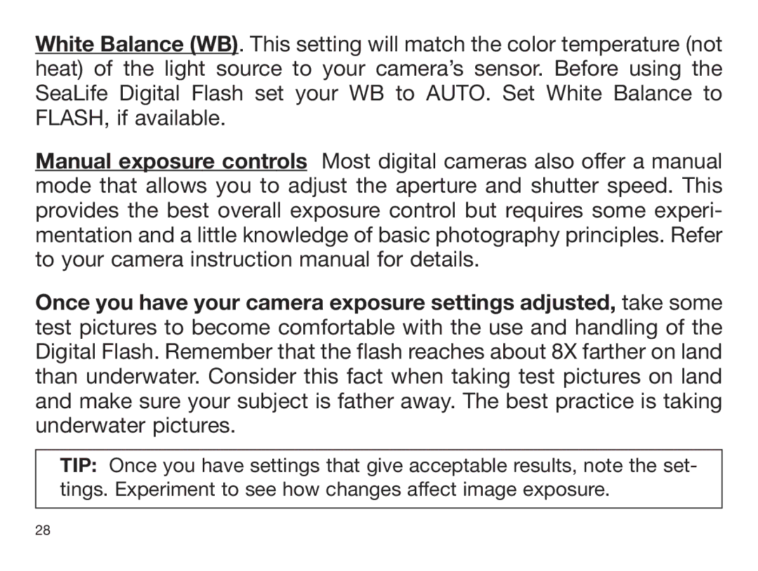 Sealife DIGITAL FLASH manual 