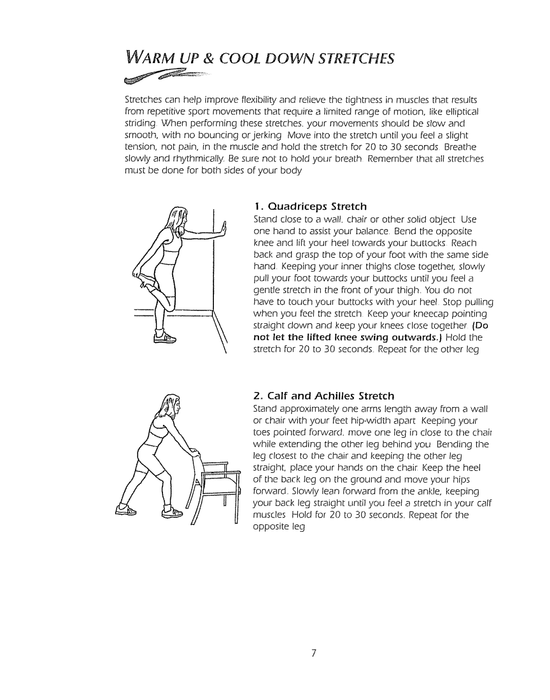 Sears 1000HR owner manual Warm UP & Cool Down Stretches 