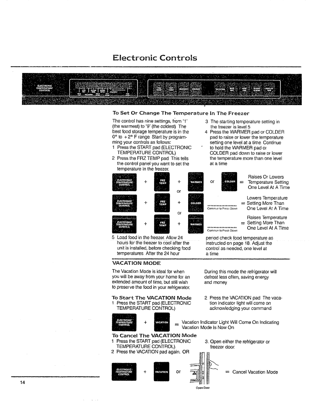 Sears 10062603 manual Electronic Controls 