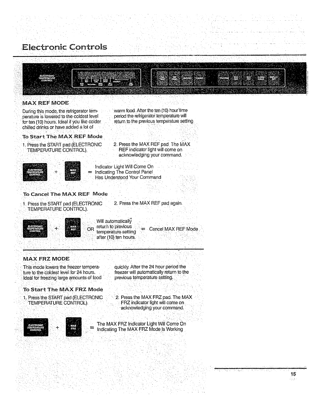 Sears 10062603 manual Controls, REF Mode 