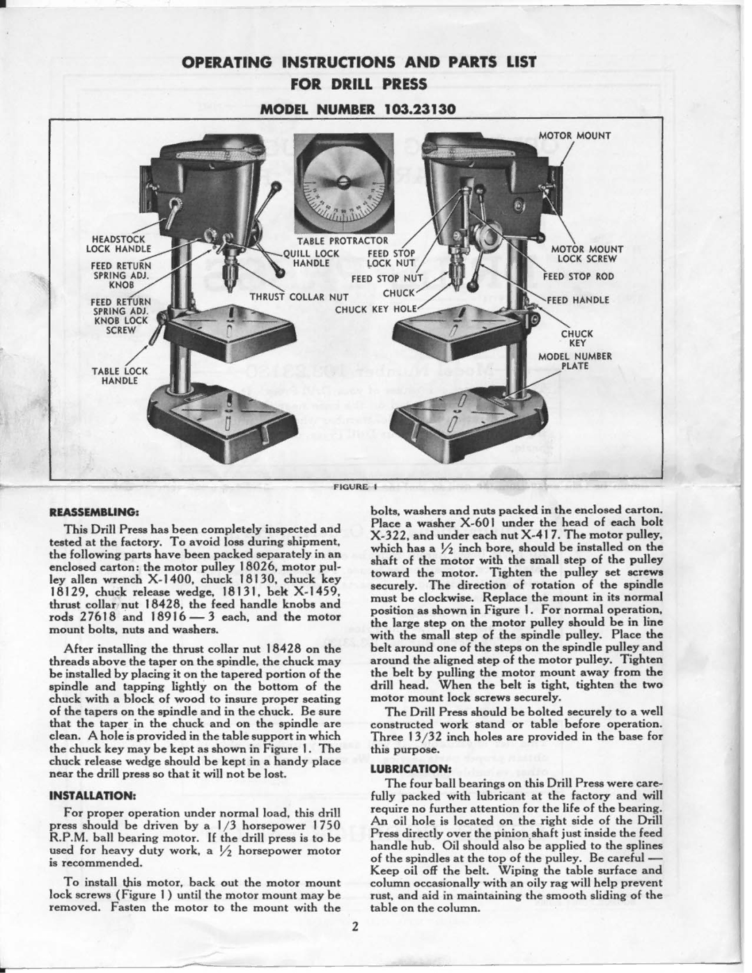 Sears 103.2313 manual 