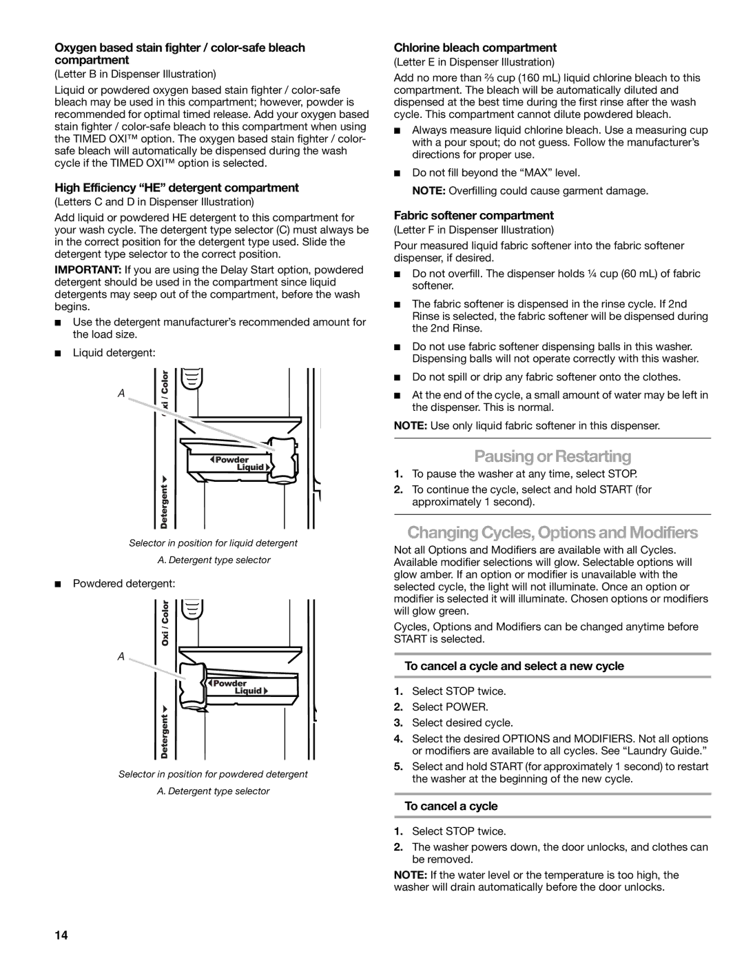 Sears 110.4779*, 110.4778* manual Pausing or Restarting 