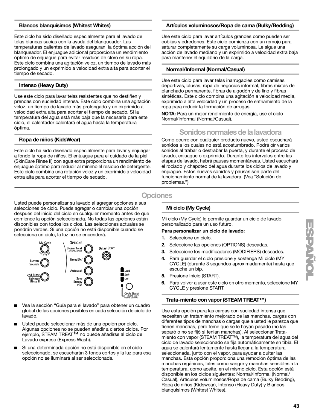 Sears 110.4778*, 110.4779* manual Sonidos normales de la lavadora 