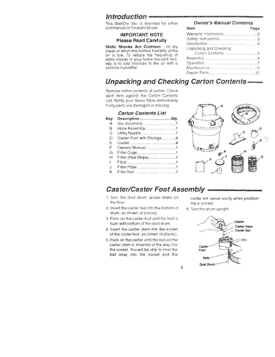 Sears 113.177020, 113.177000 manual Introduction 