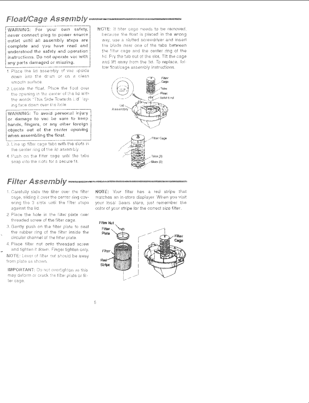 Sears 113.177000, 113.177020 manual Not£ 