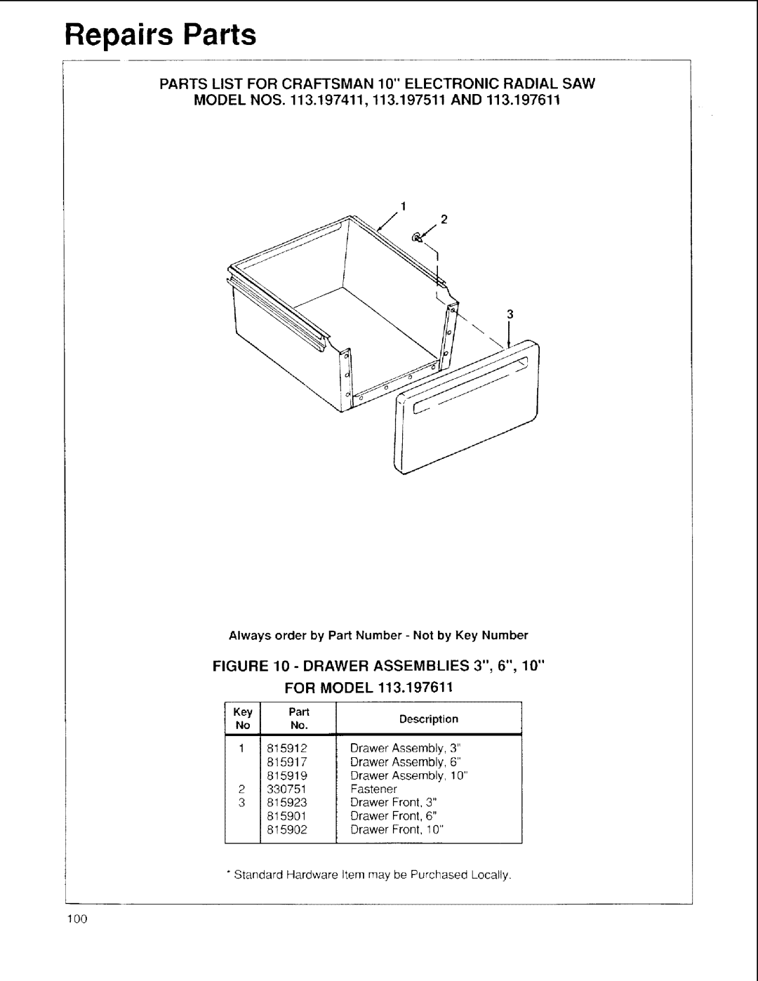 Sears 113.197511, 113.197611, 113.197411 owner manual For, Model 