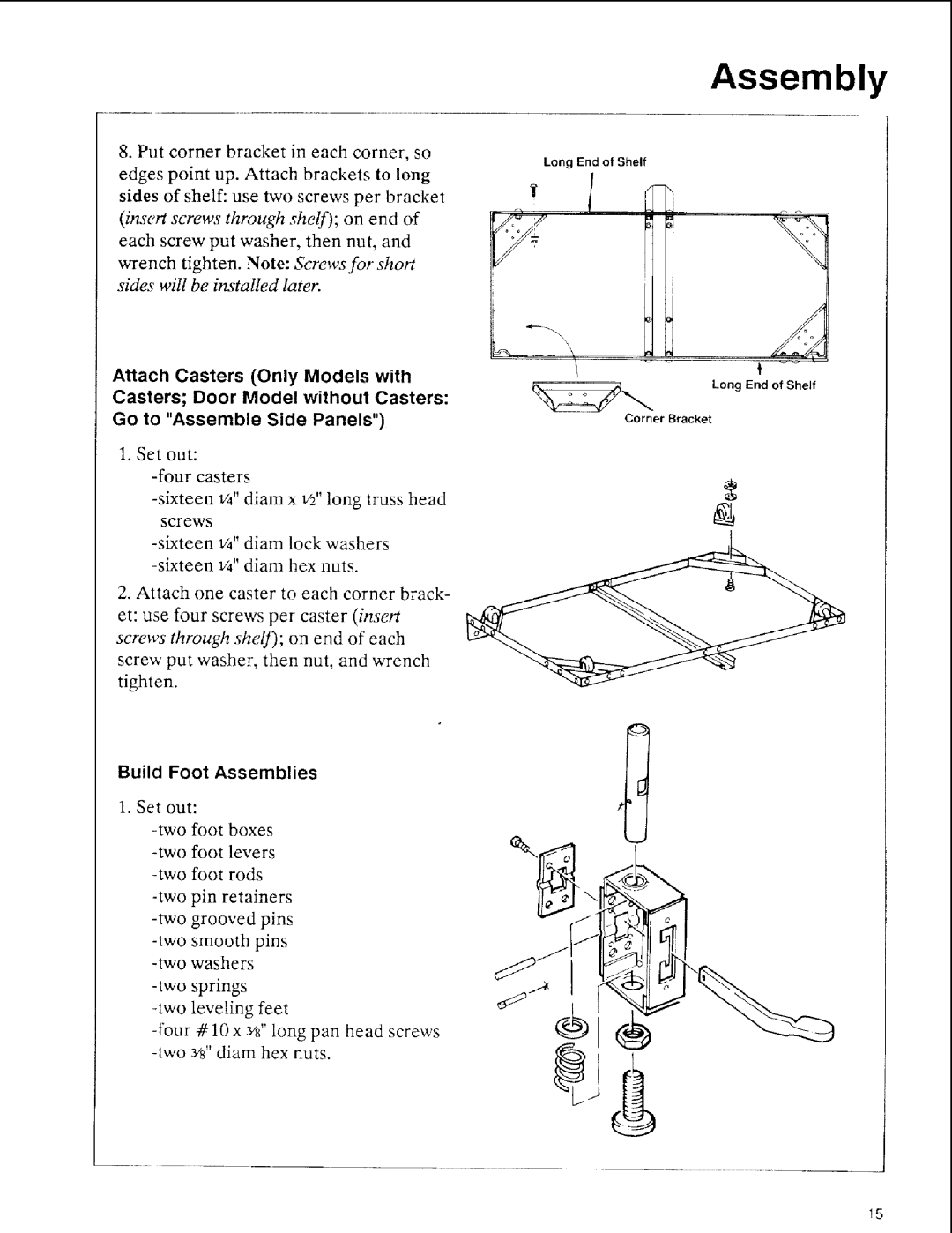 Sears 113.197611, 113.197511, 113.197411 owner manual Build Foot Assemblies 