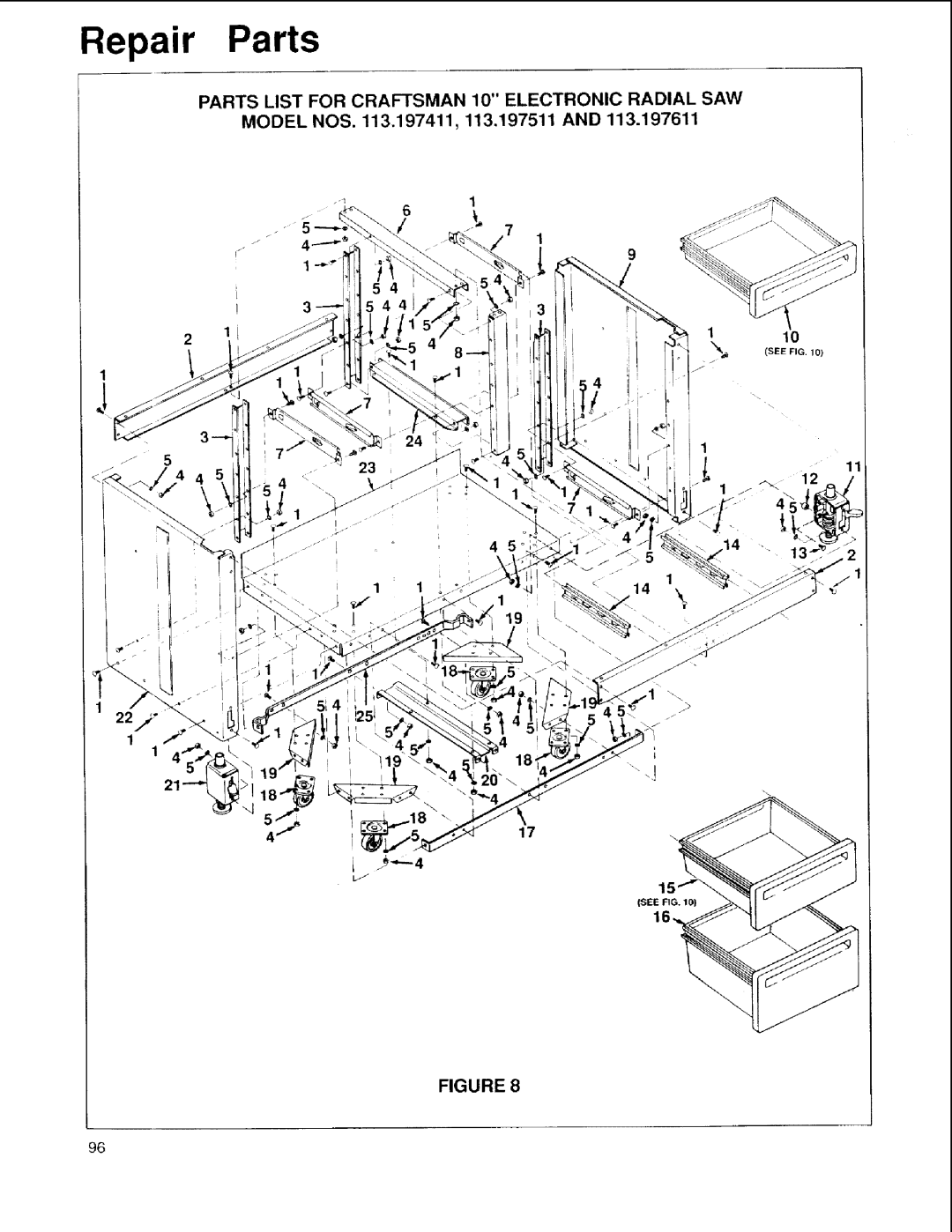 Sears 113.197611, 113.197411 owner manual Model NOS .197411, 113.197511 