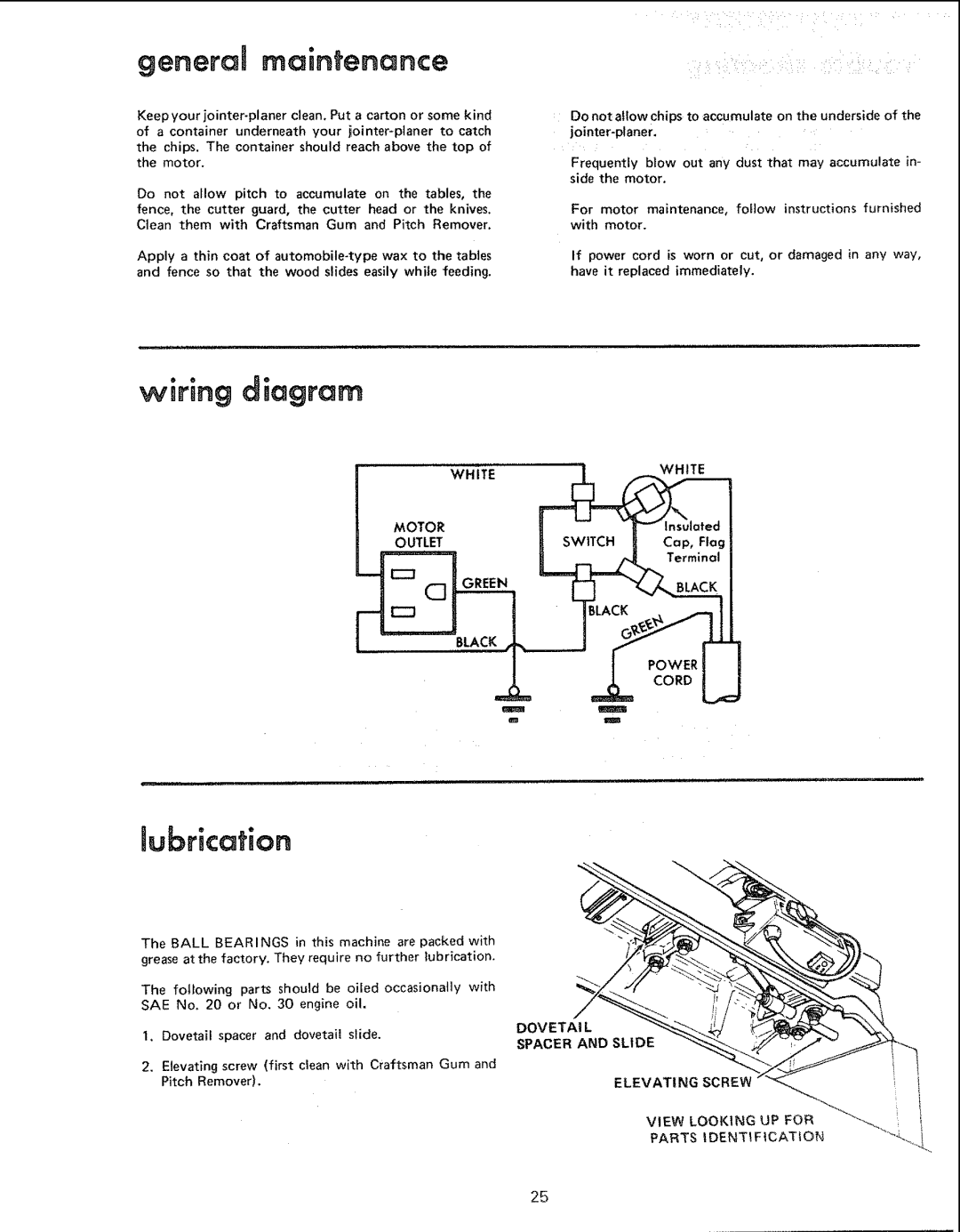 Sears 113.20680, 113.206930 manual View Looking UP for, Motor, White, GREEI4, Spacer and Slide 