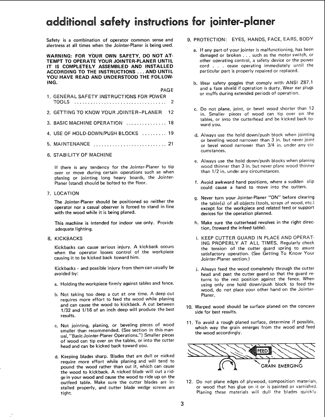 Sears 113.20680, 113.206930 manual General, Location, Kickbacks, Protection EYES, HANDS, FACE, EARS, Body 