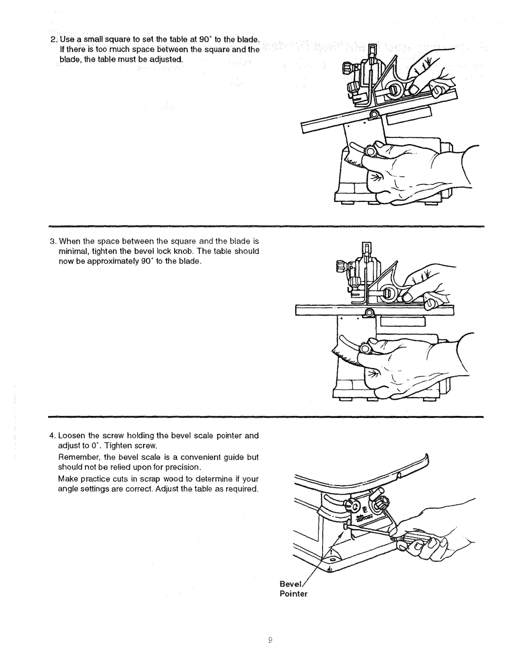 Sears 113.23615 manual Bevel Pointer 