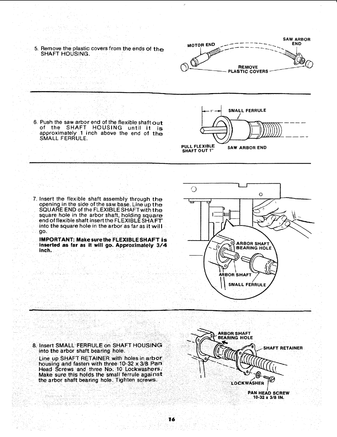 Sears 113.241591 owner manual Shafthousing, Small Ferrule 