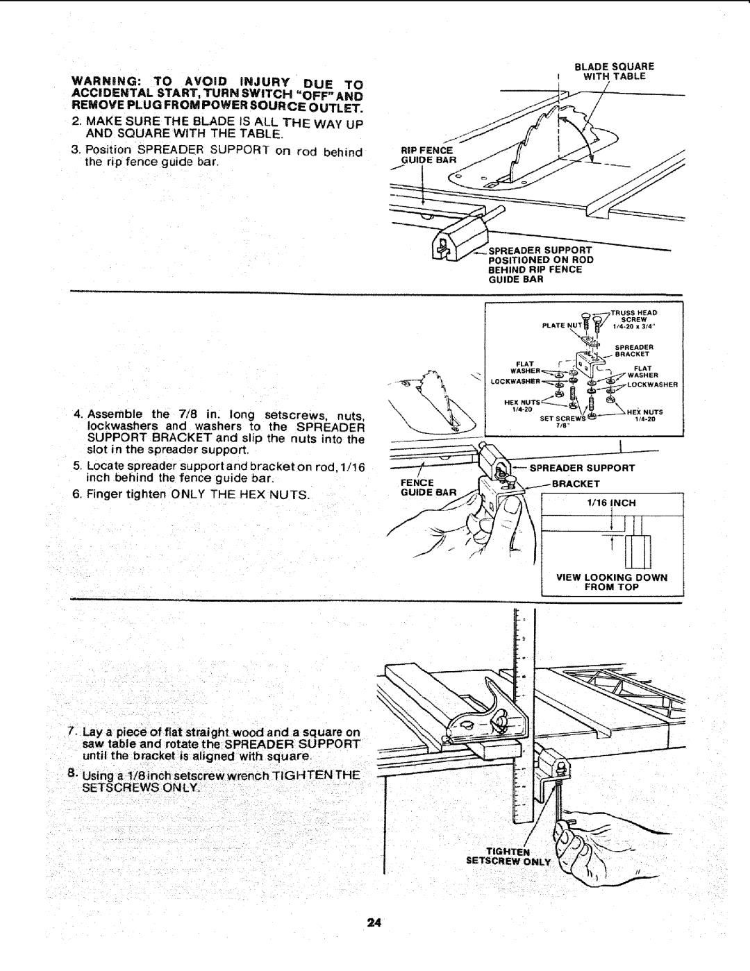 Sears 113.241591 owner manual Rip fence guide bar 