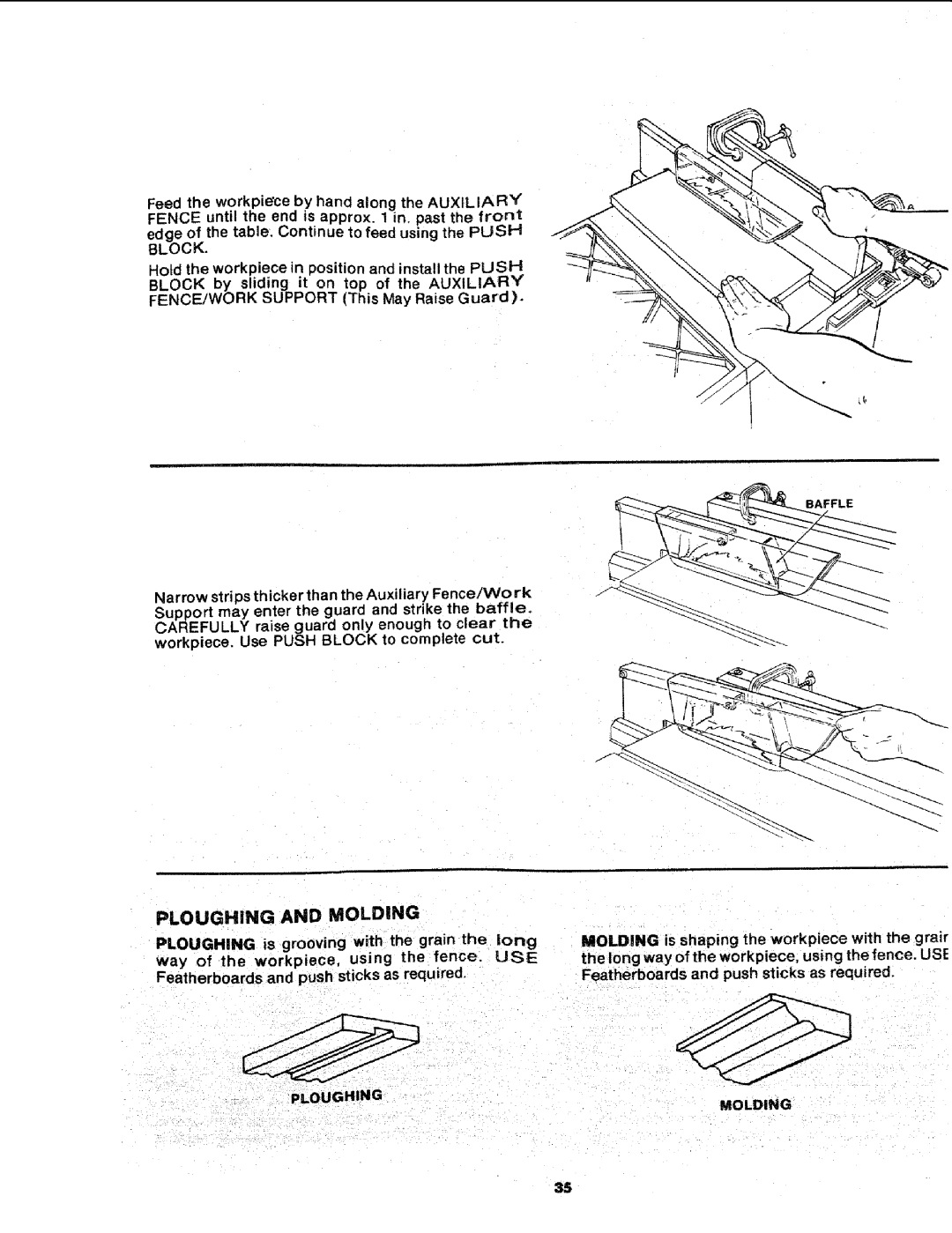 Sears 113.241591 owner manual Ploughing and Molding 