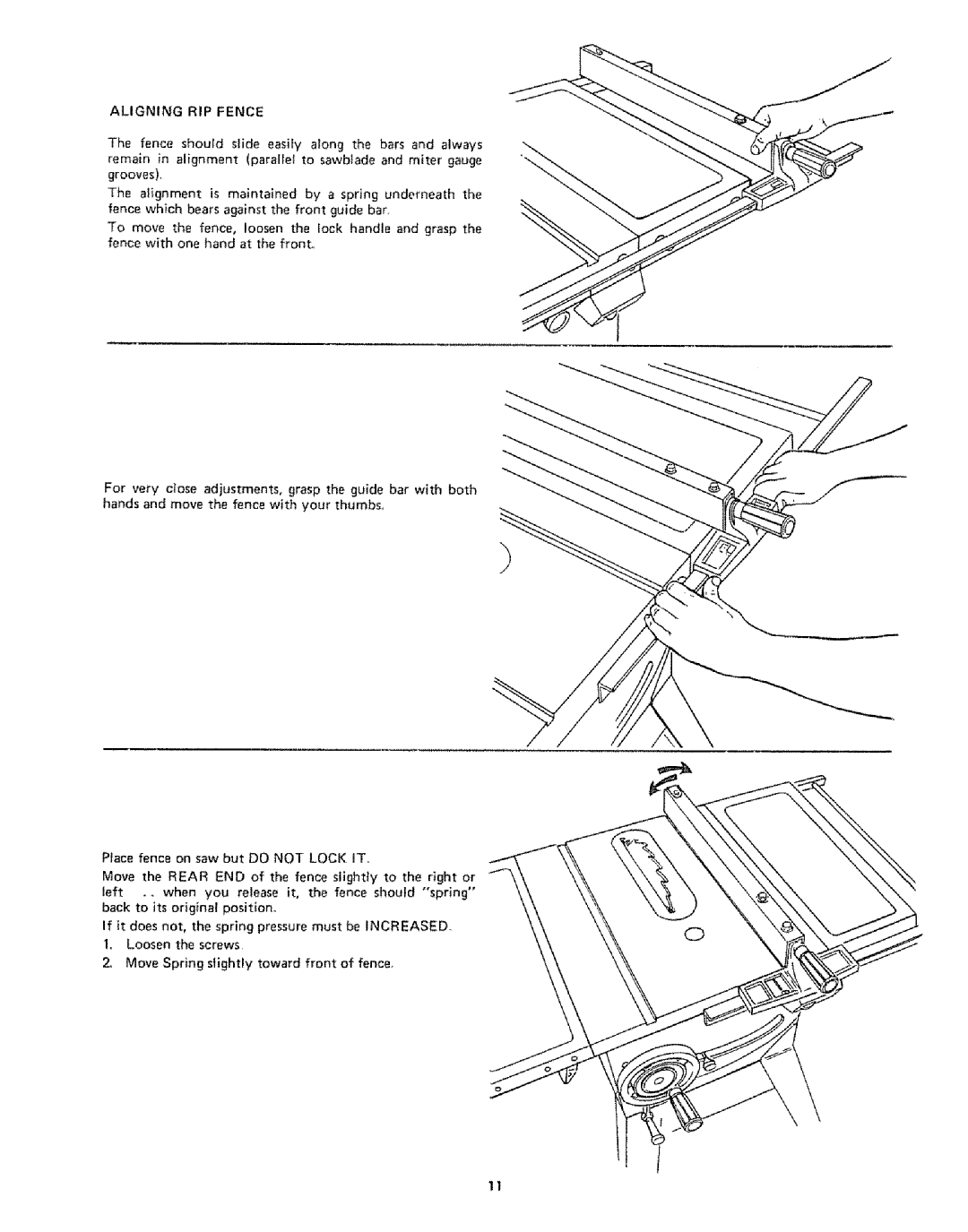 Sears 113242502 owner manual Aligning RIP Fence 