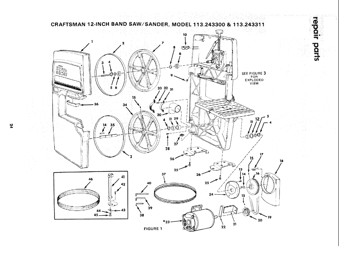 Sears manual Craftsman Inch Band SAW/SANDER, Model 113.243311 