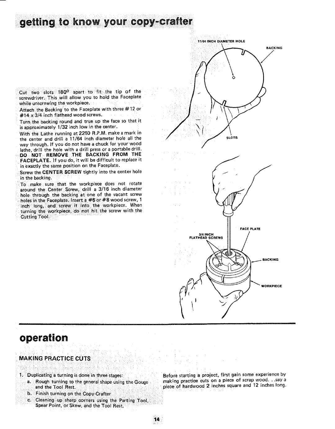 Sears 113.24907 manual Making Practice Cuts 