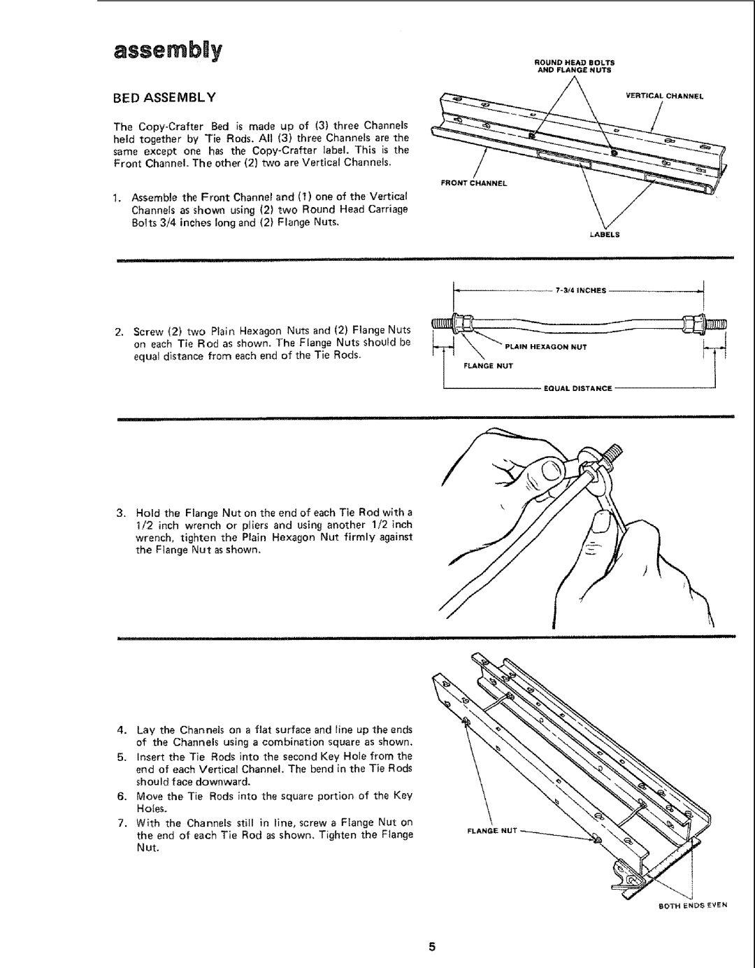 Sears 113.24907 manual BED Assembly 