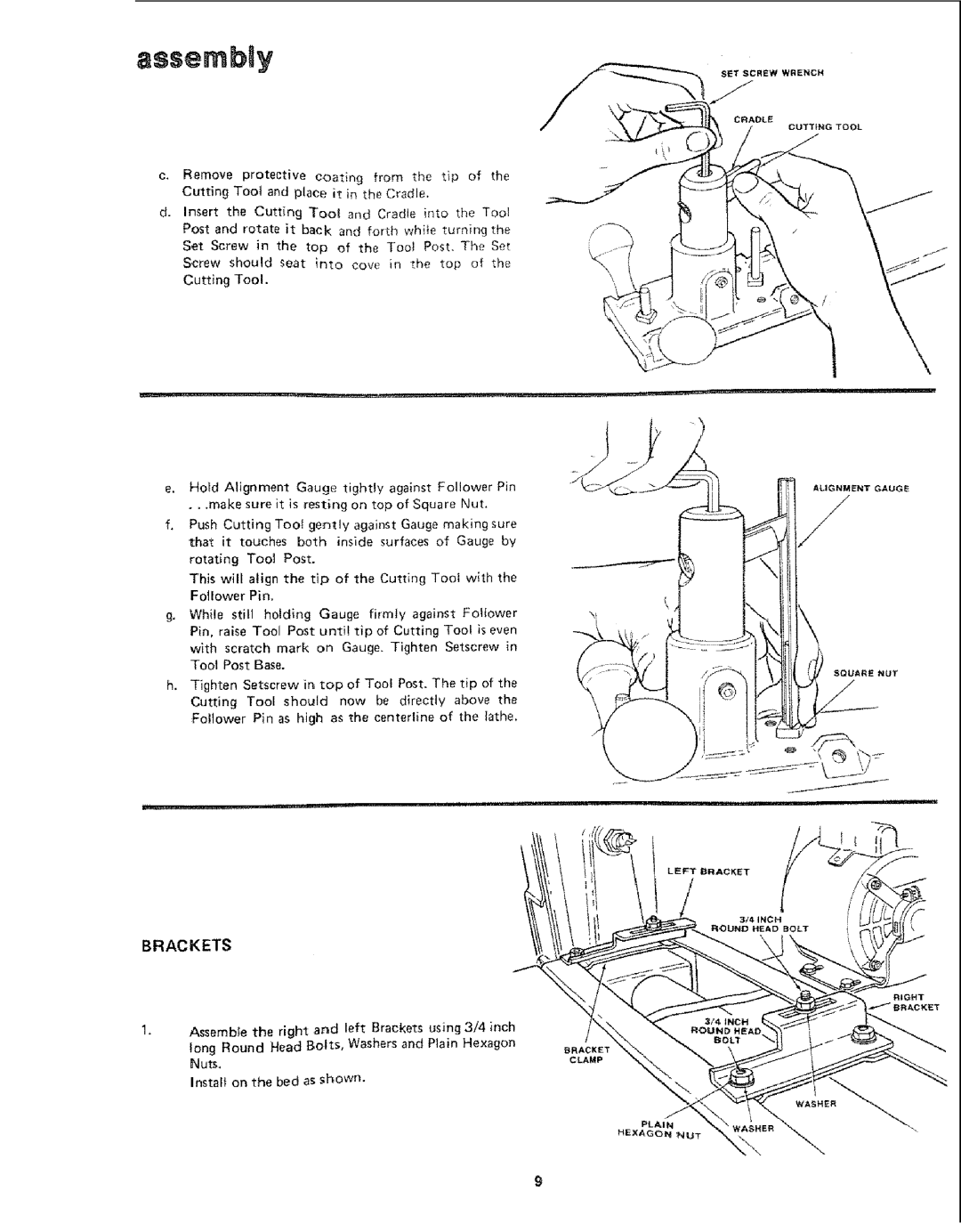 Sears 113.24907 manual Assembgy 