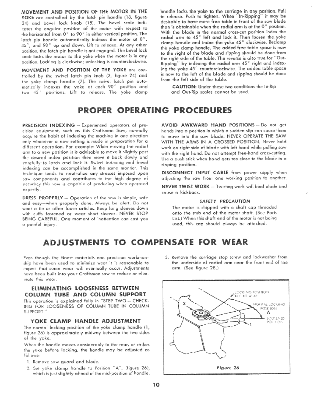 Sears 113.2941 manual MOV£cINlr AHI Position OI THI Motor IH HI, TheheHo!t from Oio 90 i elherveliolposition 