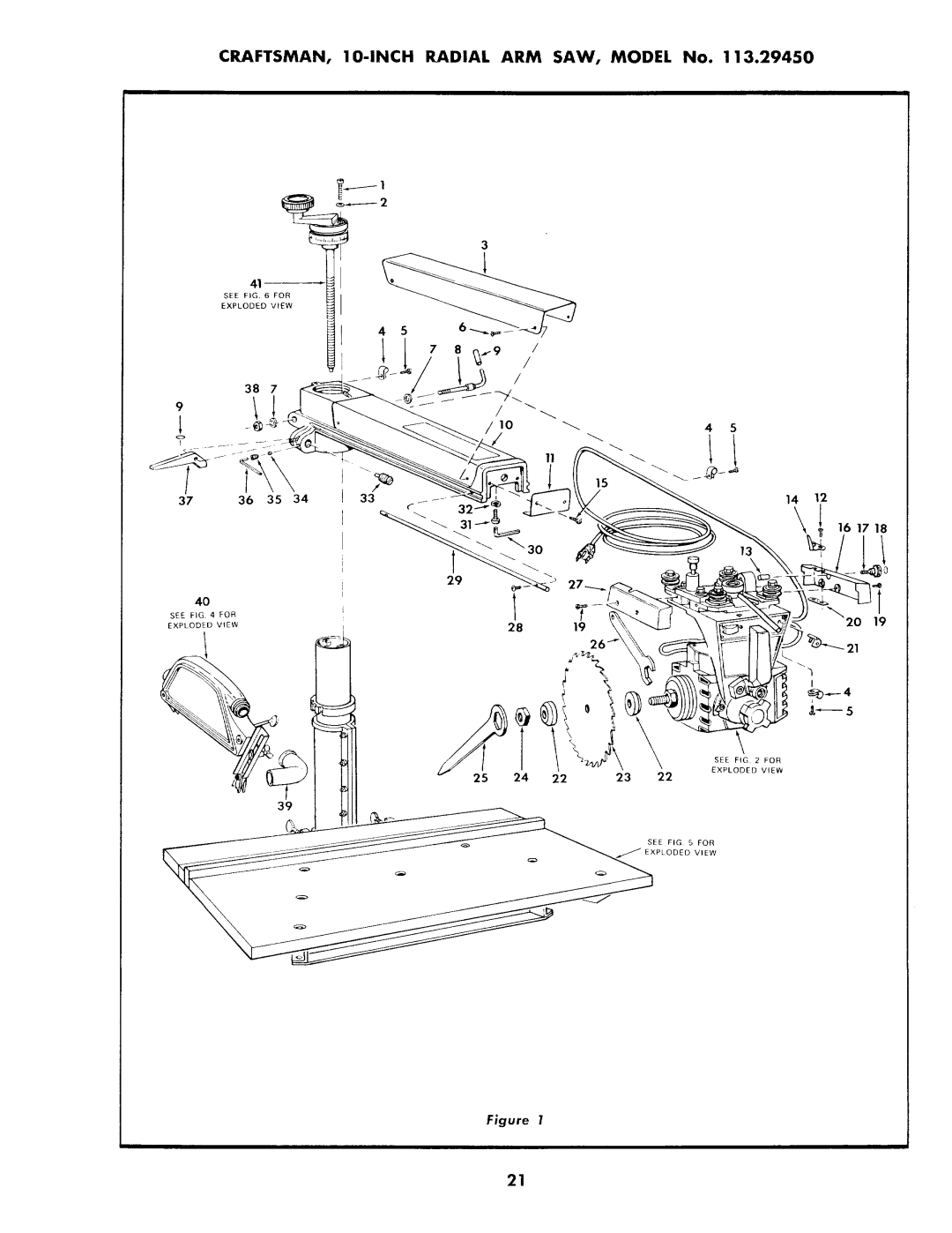 Sears 113.2945 owner manual See for Exploded View 