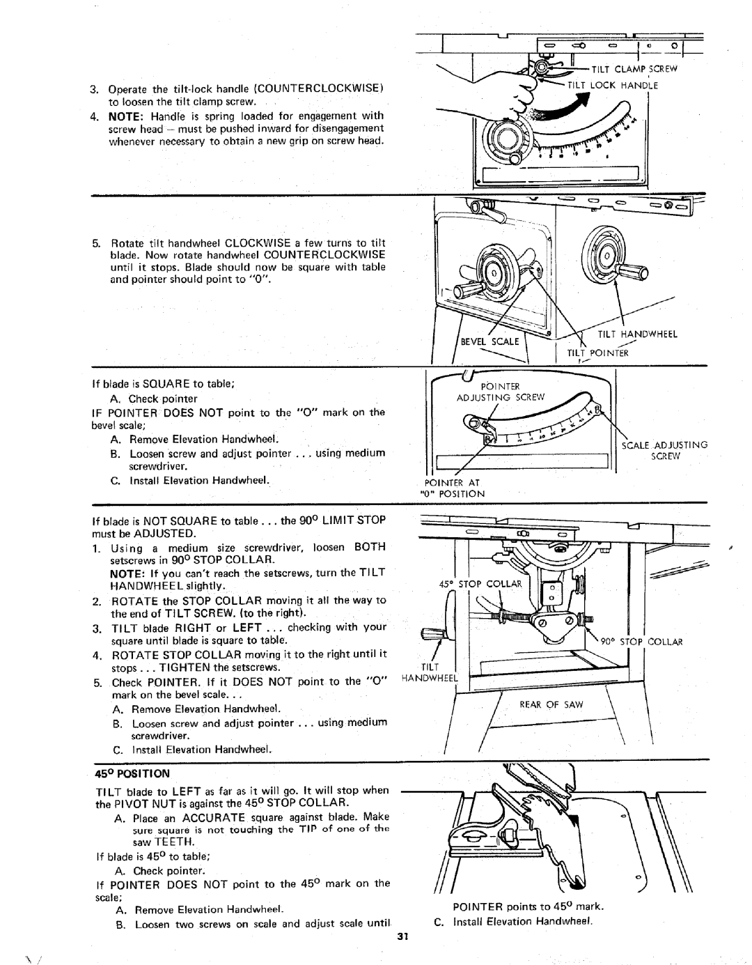 Sears 113.298141 owner manual Position, Accurate, Pointer Does Not 