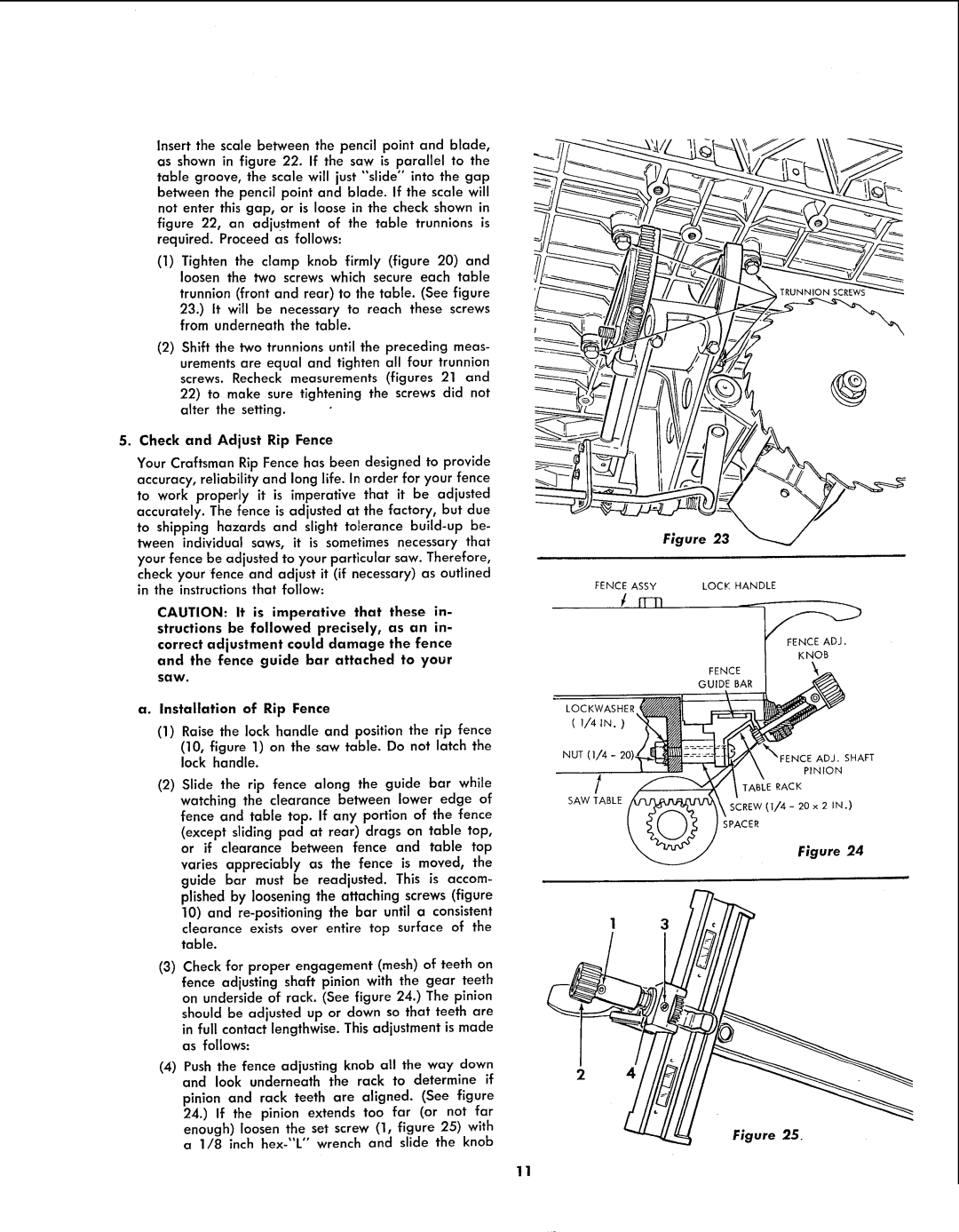 Sears 113.299131 owner manual Check and Adjust Rip Fence 