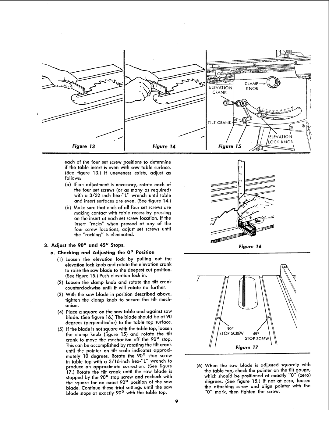 Sears 113.299131 owner manual See . If uneveness exists, adjust as follows, Stopscrew 