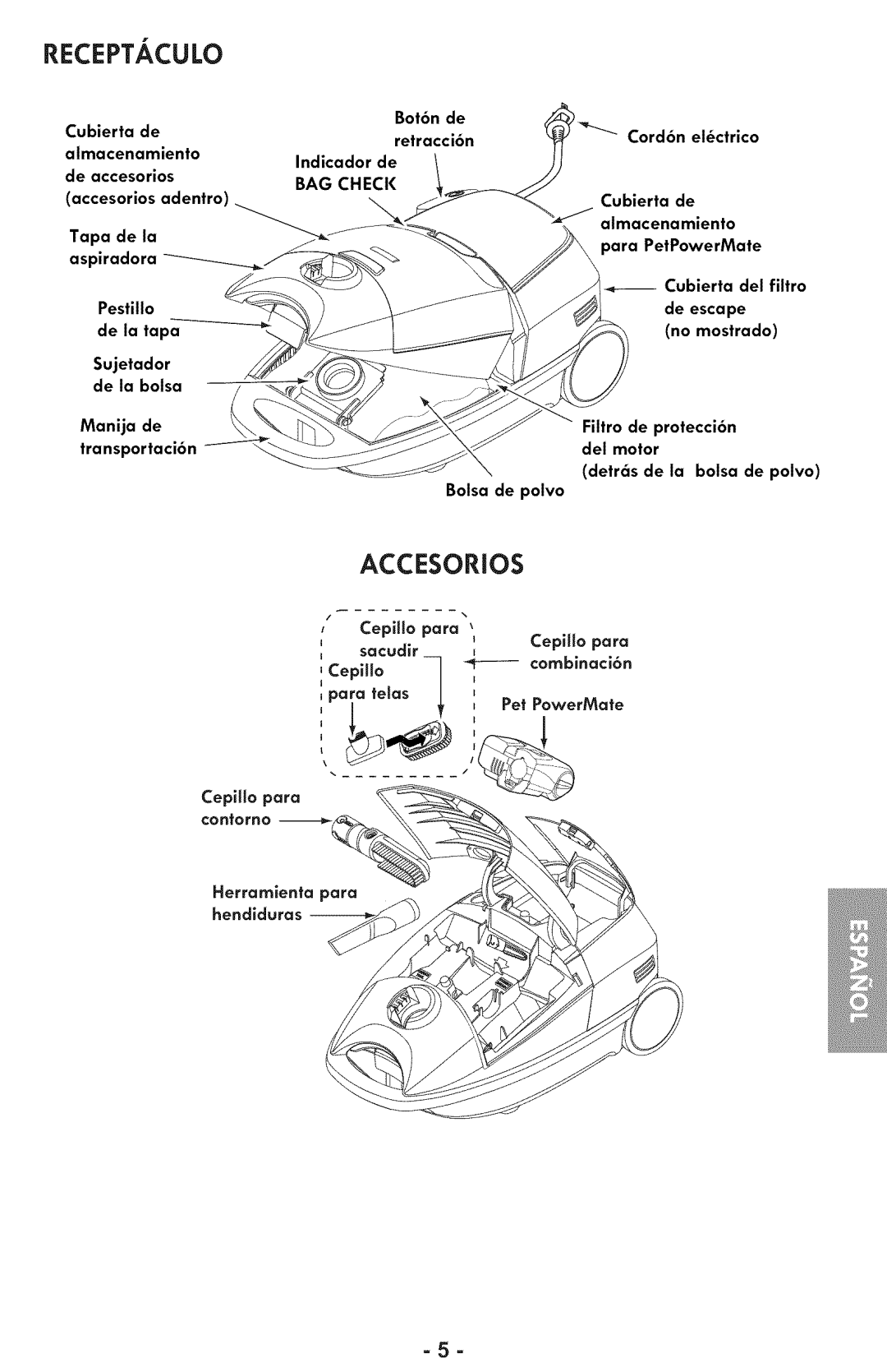 Sears 116.28014 manual Receptaculo, Accesorios 