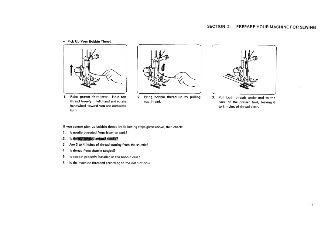 Sears 11682, 12781, 12681, 12581 manual Bring bobbin thread up by pulling, Top thread 