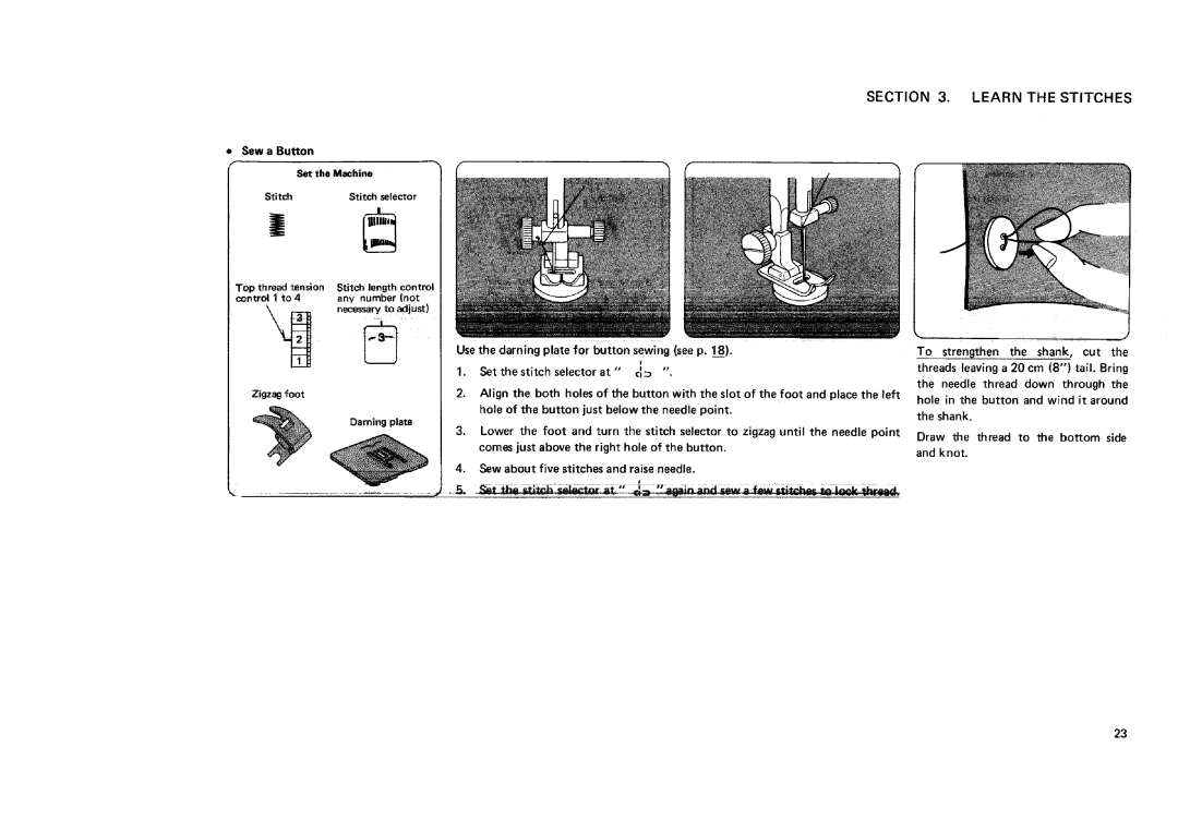 Sears 11682, 12781, 12681, 12581 manual Sew a Button, To strengthen the shank, cut 