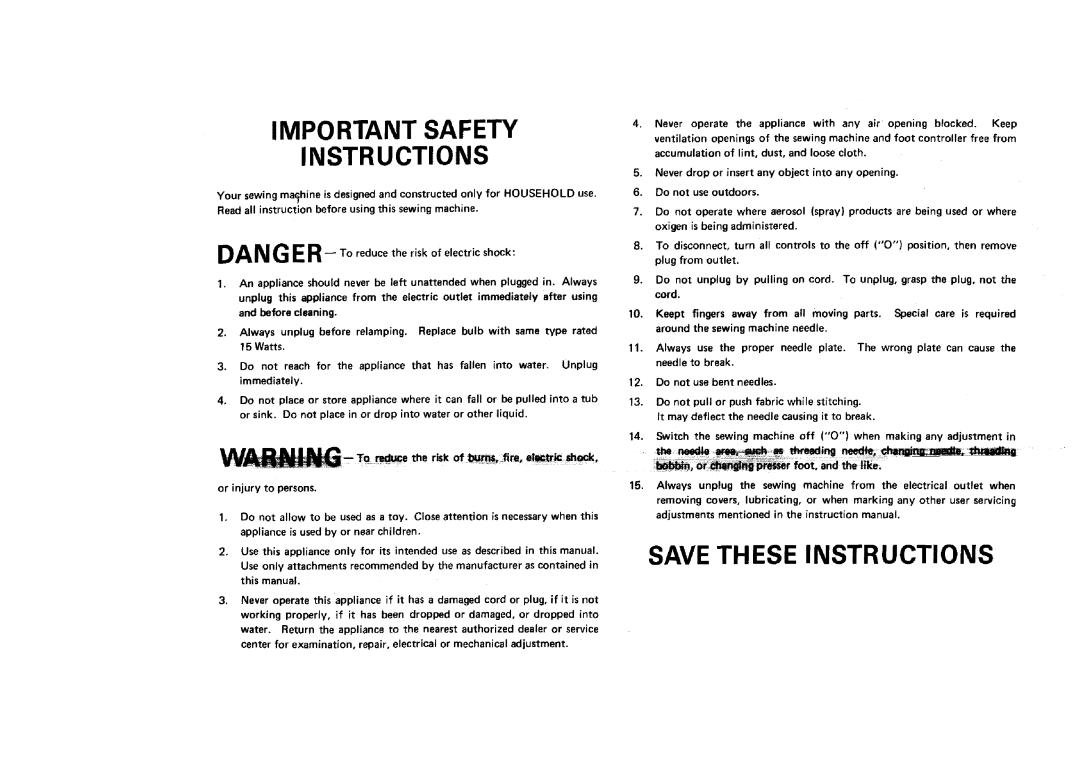Sears 11682, 12781, 12681, 12581 manual Important Safety Instructions, Save These Instructions 