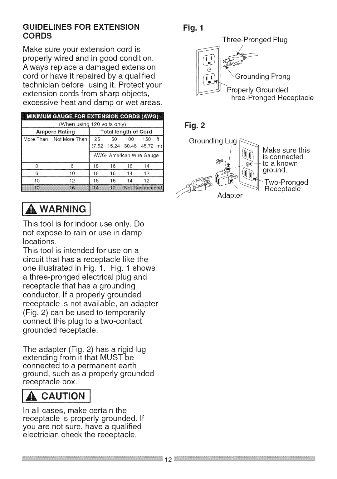 Sears 137.28463 operating instructions La, Caution 