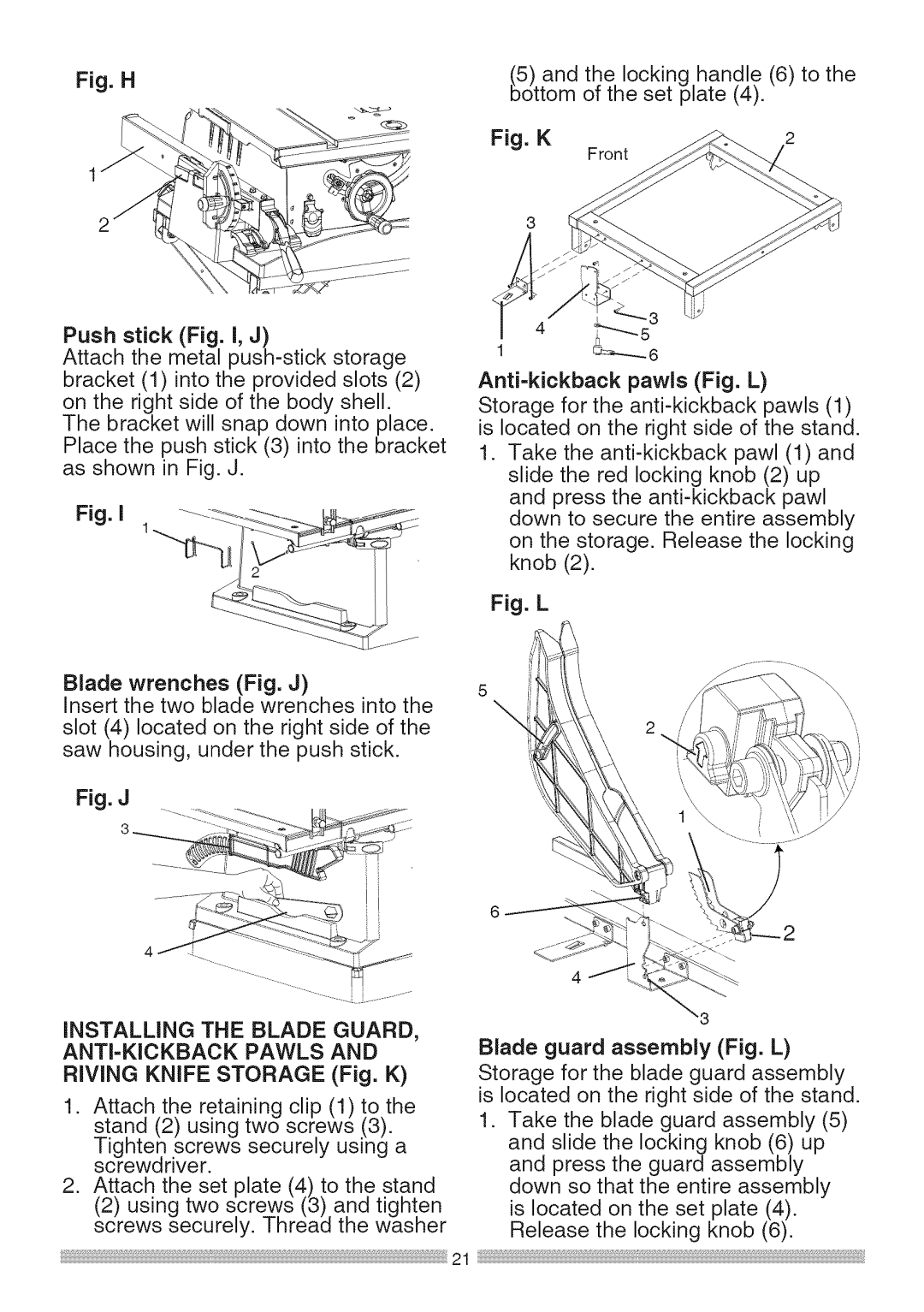 Sears 137.28463 operating instructions Installing the Blade Guard, ANTI-KICKBACK Pawls 