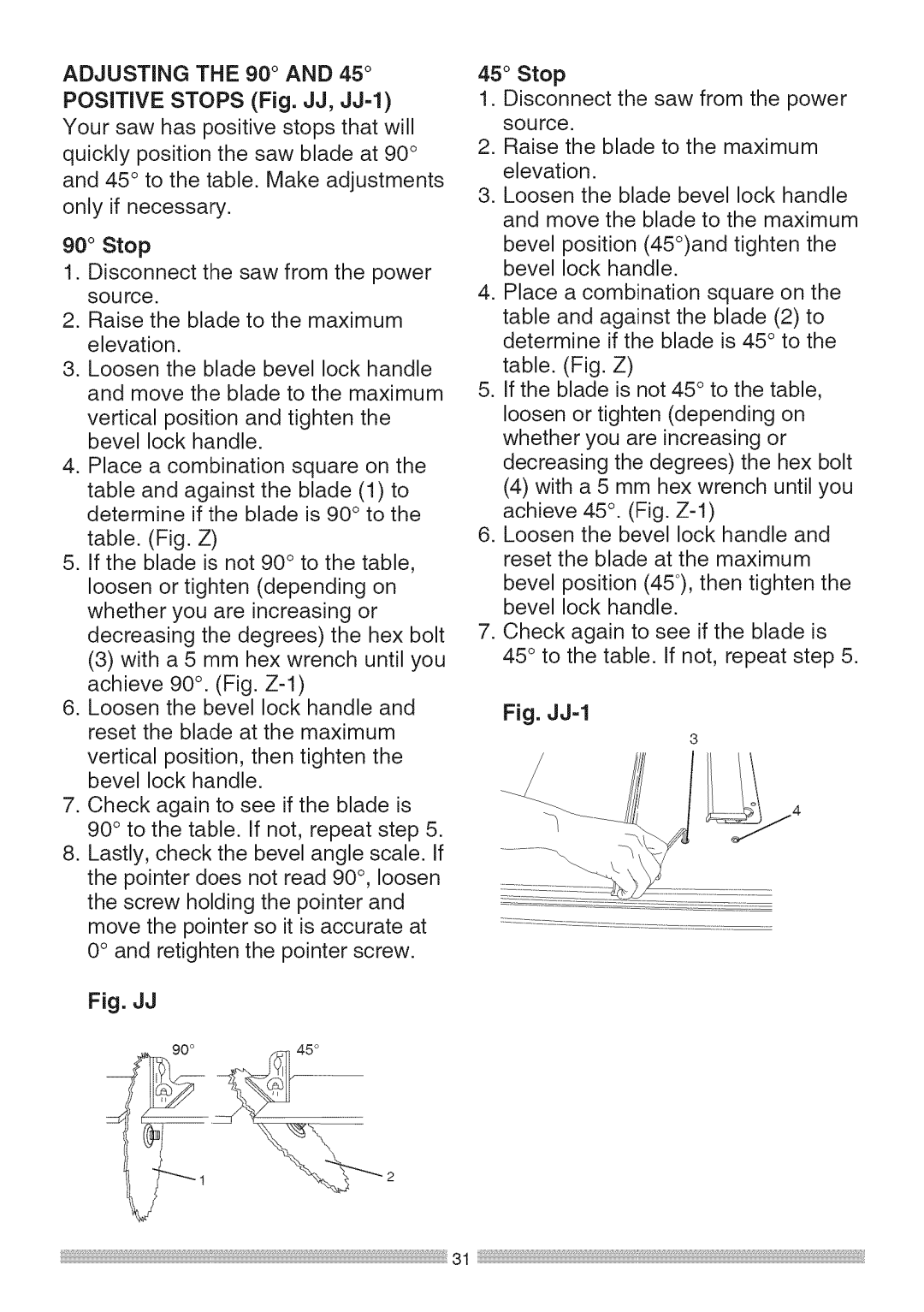 Sears 137.28463 operating instructions Fig. JJ-1 