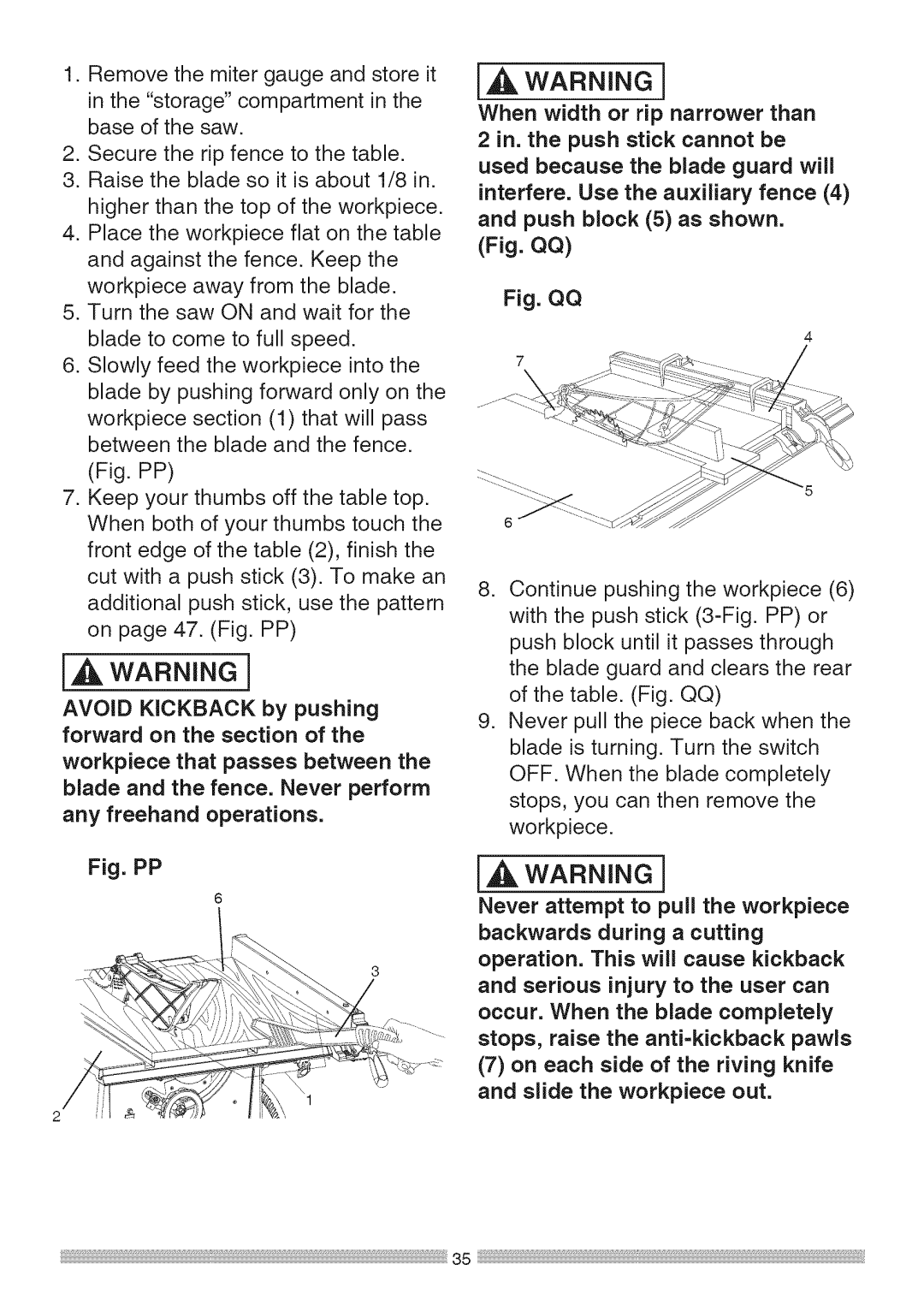 Sears 137.28463 operating instructions TurnthesawONandwaitforthe bladetocometofullspeed 