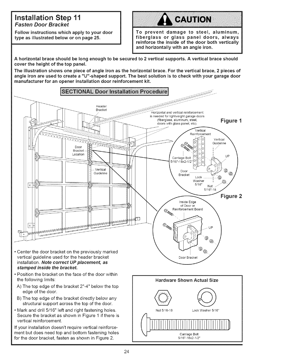 Sears 139.53535SRT1 operating instructions Fasten Door Bracket 