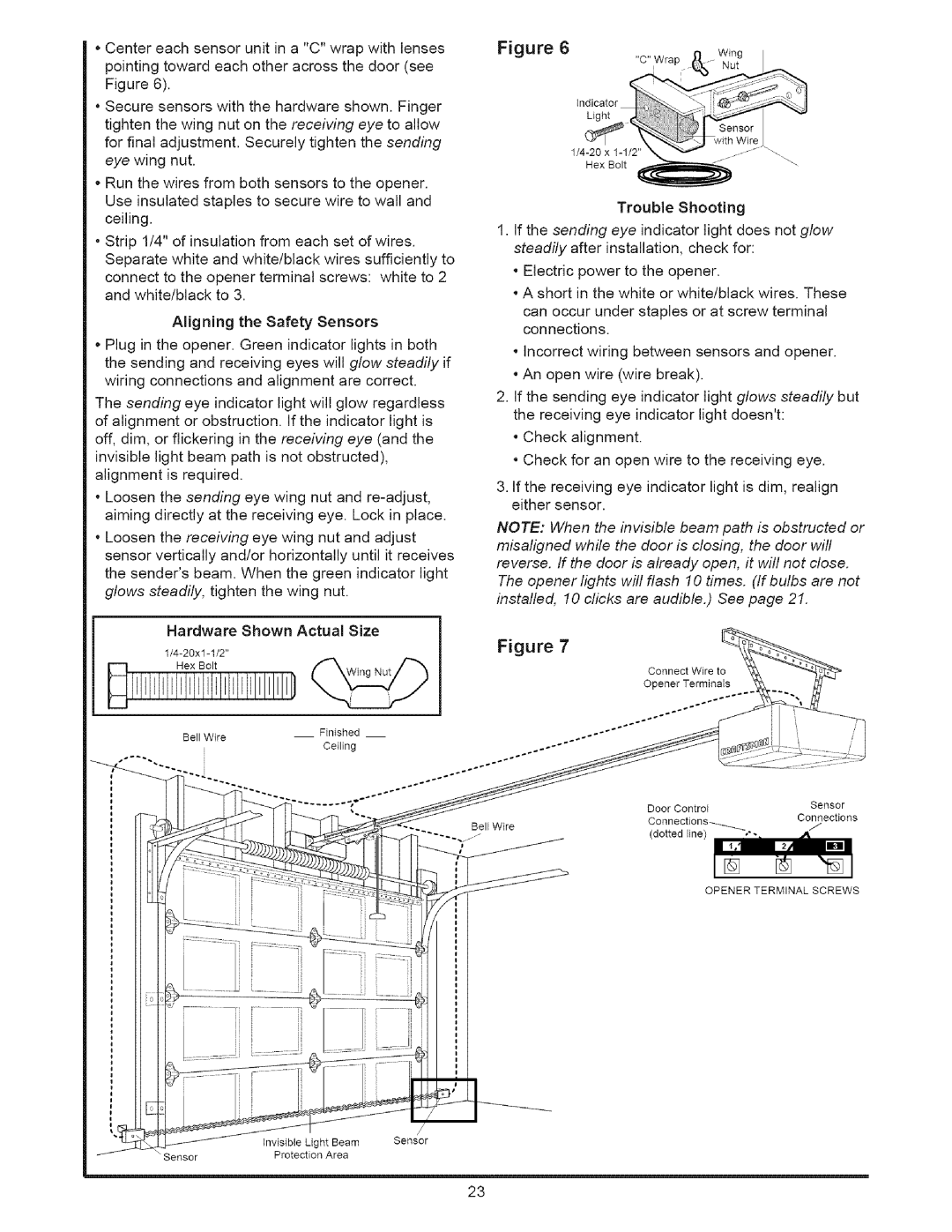 Sears 139.53535SRT1 operating instructions Trouble Shooting 