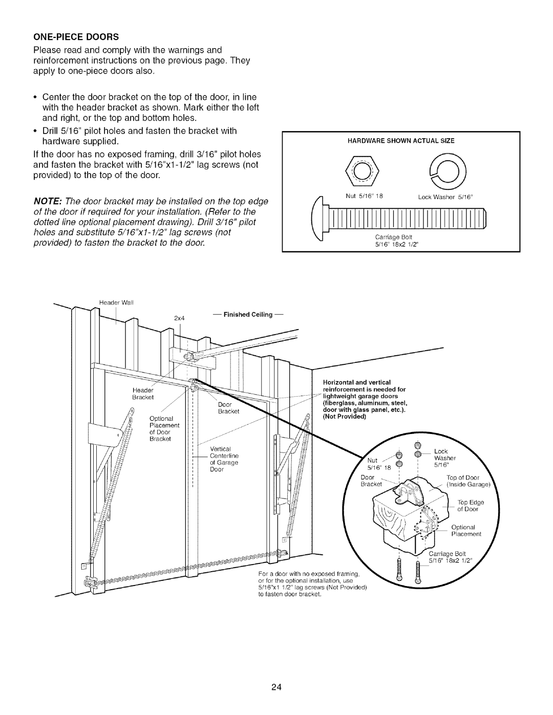 Sears 139.53915D owner manual One-Piecedoors 