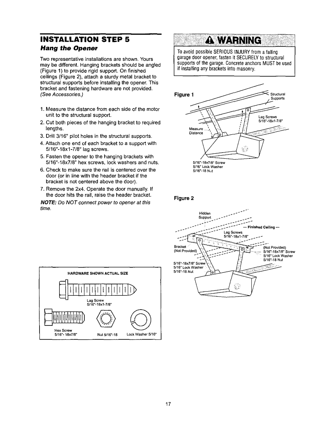 Sears 139.53971SRT, 139.53960SRT, 139.53968SRT owner manual StrJctural, Hardwareshownactualsize 