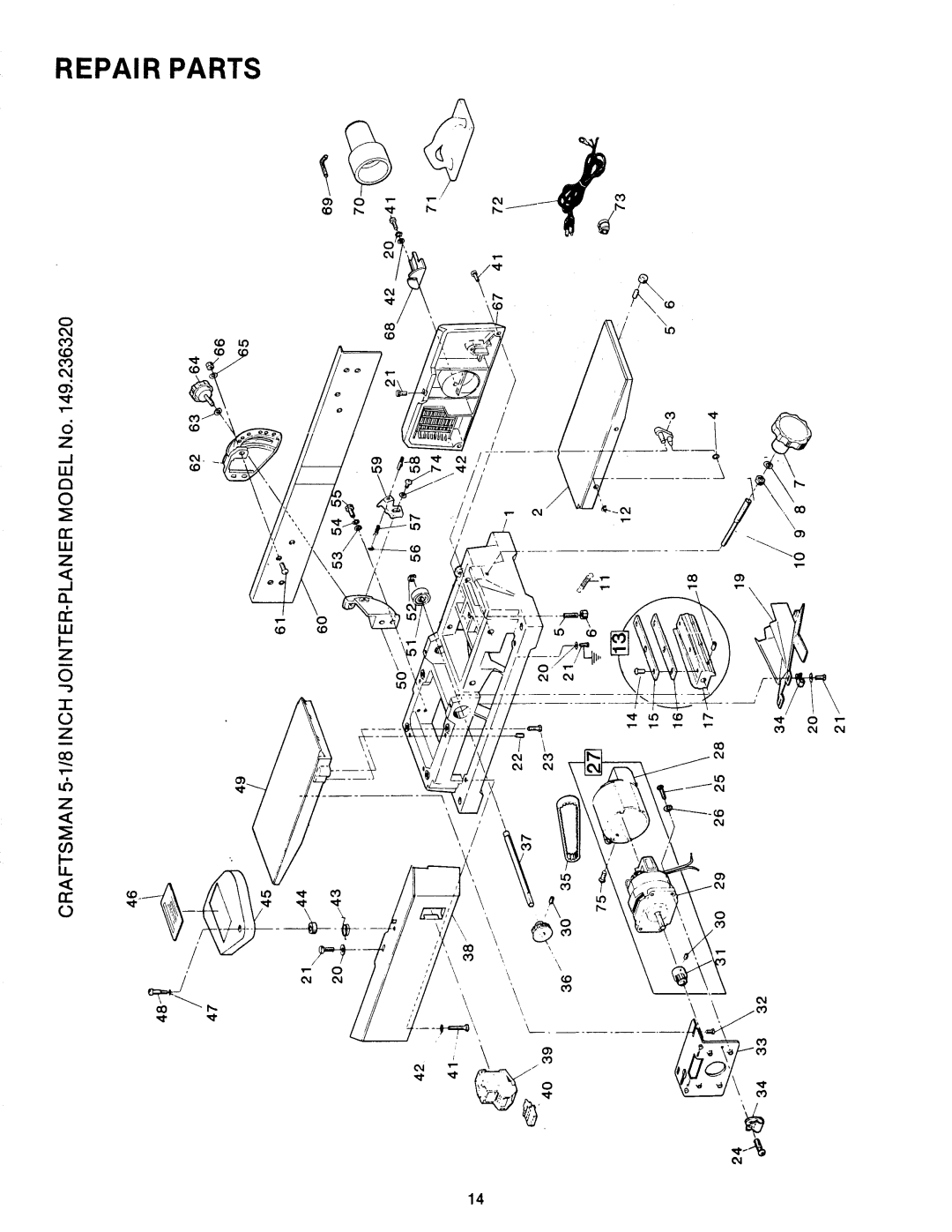 Sears 149.23632 owner manual Repair Parts 