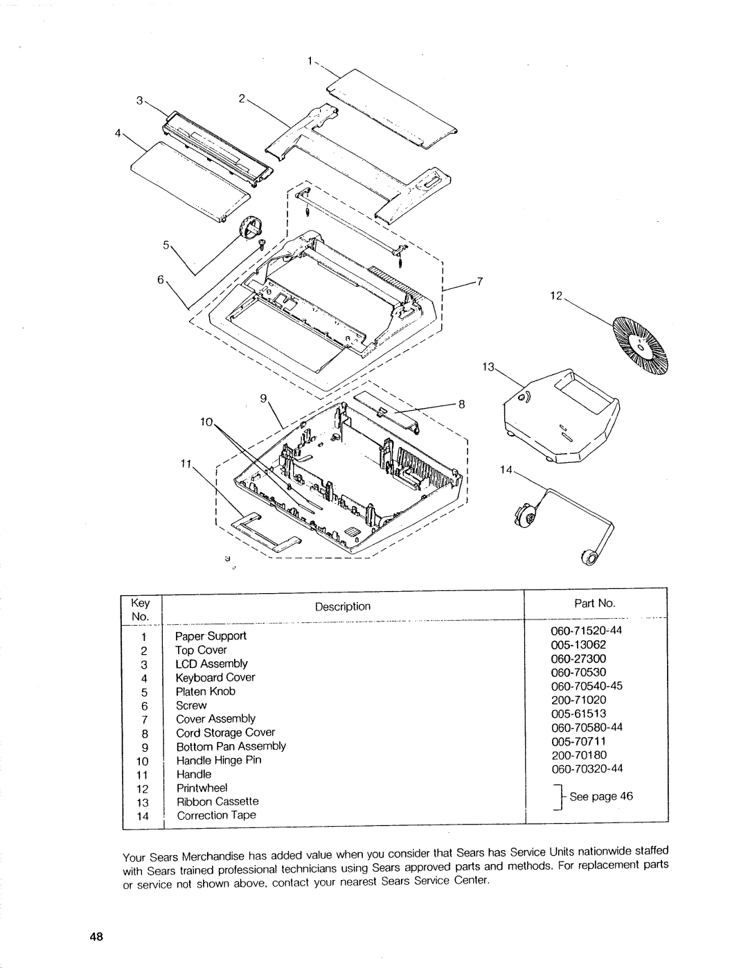 Sears 090, 153, 16, 514 warranty 060-70530 