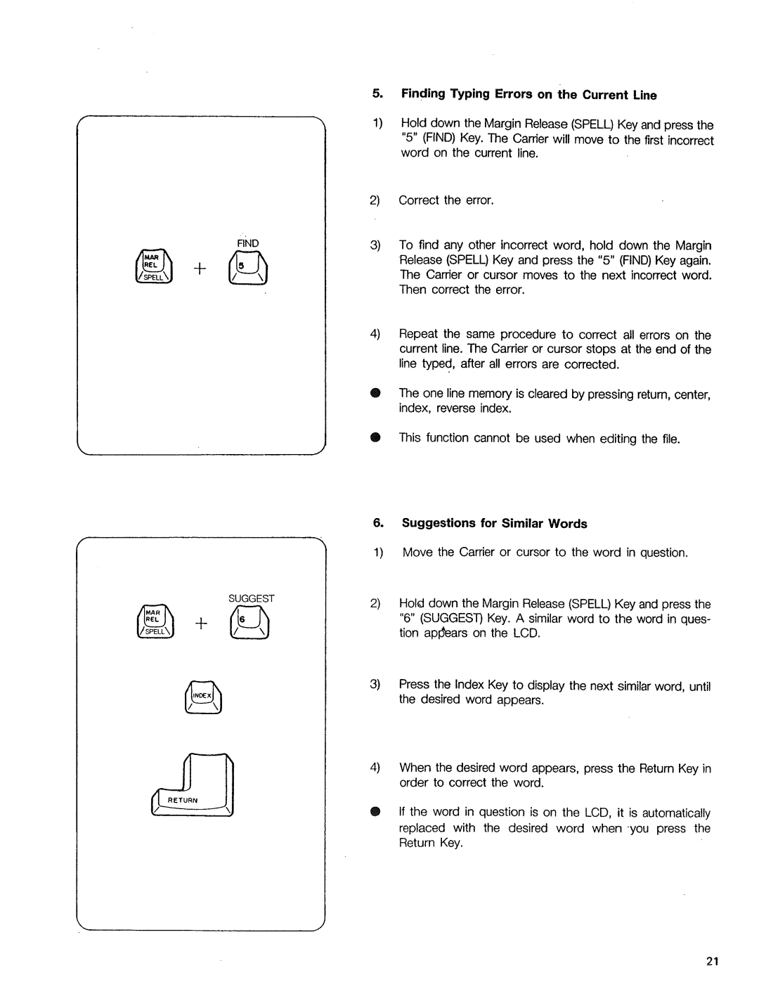 Sears 514, 153, 16, 090 warranty Finding Typing Errors on the Current Line, Suggestions for Similar Words 