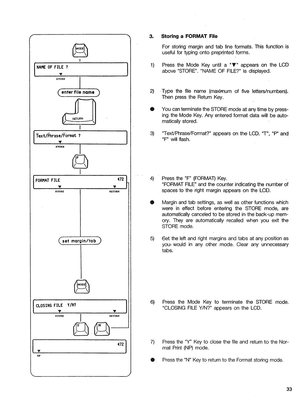 Sears 514, 153, 16, 090 warranty 472, Storing a Format File 