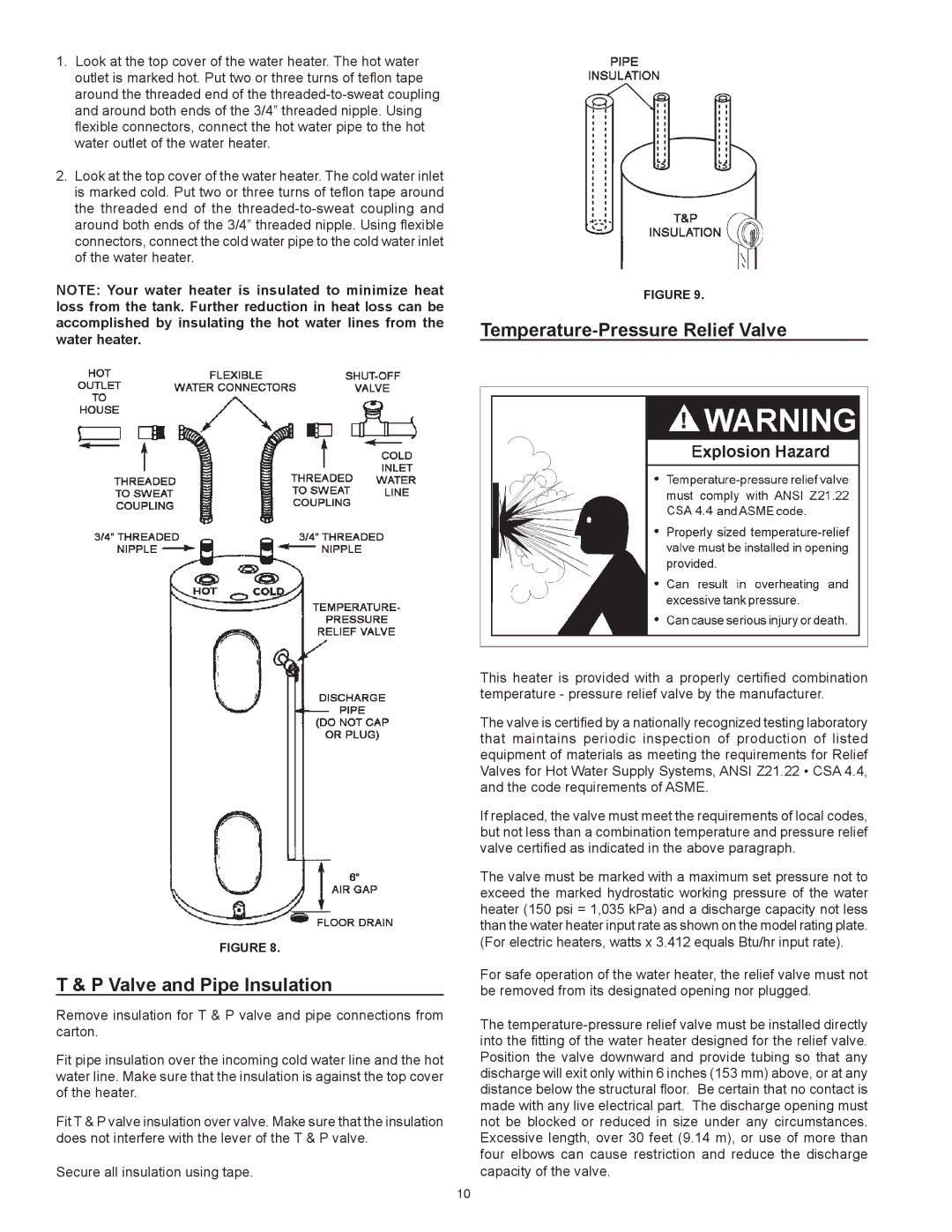 Sears 153.321842, 153.321342, 153.321442, 153.321643, 153.321543 Valve and Pipe Insulation, Temperature-Pressure Relief Valve 