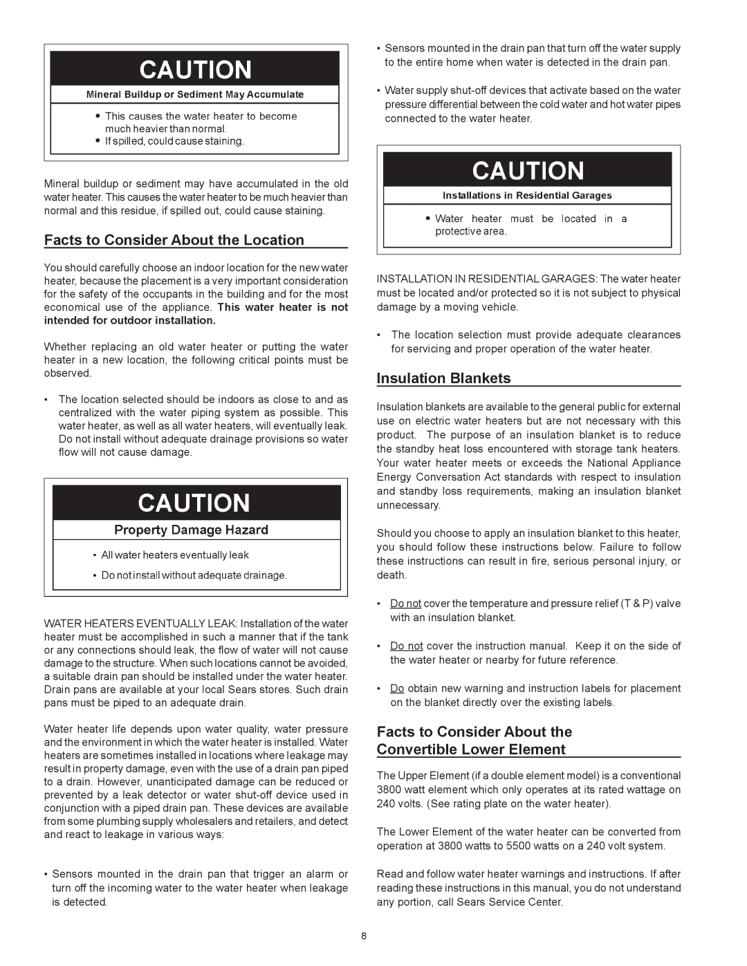 Sears 153.321443, 153.321842, 153.321342, 153.321442, 153.321643 Facts to Consider About the Location, Insulation Blankets 