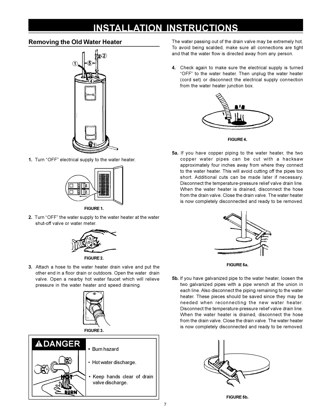 Sears 153.326362, 153.326363 owner manual Installation Instructions, Removing the Old Water Heater 